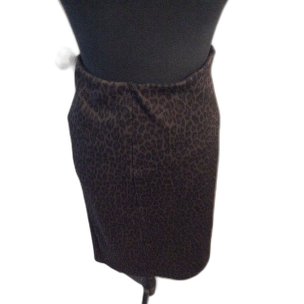 Liverpool Cheetah Print Skirt Pencil Size 6 Stretch Womens Midi